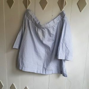 Madewell Off The Shoulder 3/4 Sleeve Top